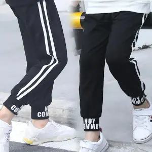 밑단영문 두줄팬츠 기모조거 팬츠 초등 겨울바지 170호 어린이 기모트레이닝 츄리