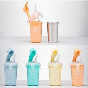 캥거부 유아용 어린이용 빨대 텀블러 237ml 컬러 4종