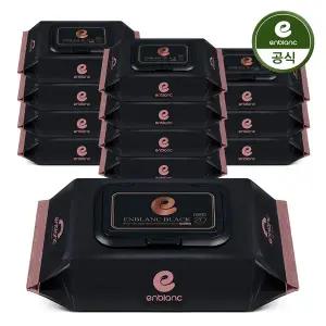 앙블랑 아기물티슈 78평량 세이프 블랙 휴대캡형 20매X12팩 N-BMC12