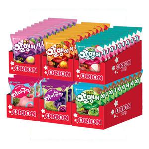오리온 젤리 6종x각10개(총60개) 마이구미포도+복숭아+자두알맹이+포도알맹이+리찌알맹이+키위알맹이