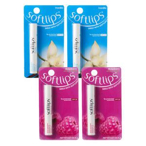 멘소래담 립밤 소프트립스 프렌치 바닐라 x 2개 + 라즈베리 x 2개 SPF 20 맨소래담 립케어