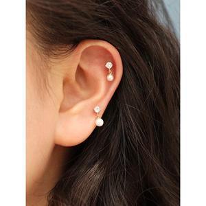 [미니멀피어싱]14K 담수진주 드롭 피어싱 귀걸이