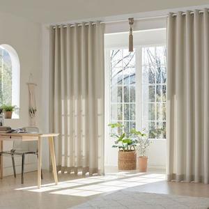 [NS홈쇼핑]뷰하우스 헤이즐 린넨 사계절 암막 커튼 특대형[31952757]