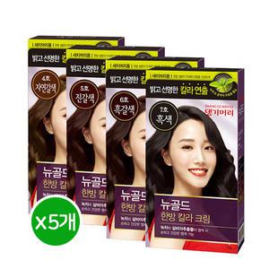 댕기머리 새치머리 염색약 뉴골드 한방칼라크림 5호 진갈색 120g x 5개