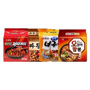 농심 사천짜파게티 137g+짜왕 134g 각 4개 + 순한너구리 120g+오징어짬뽕 124g 각 5개 (총 18개)