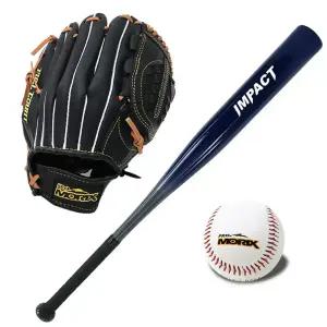 임팩트 알루미늄 야구배트+야구글러브+야구공 세트 어린이용 성인용 펑고