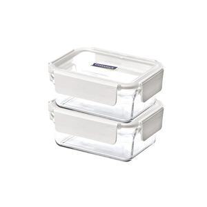 글라스락 퓨어화이트 직사각, 1020ml, 2개