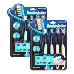 엘지 페리오 더블액션 잇몸케어 칫솔 초극세모 4개입 x 2개