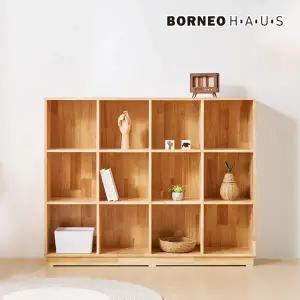 보루네오 엘리브 고무나무 원목 책장 12칸 가로형 bk163