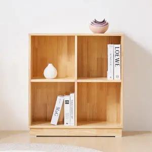 보루네오 엘리브 고무나무 원목 책장 4칸 bk156