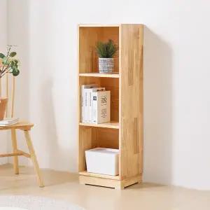 보루네오 엘리브 고무나무 원목 책장 3칸 세로형 bk154