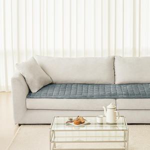 더자리 극세사 소파패드 3인용, 코지차콜