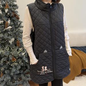 데코나인 겨울앞치마 기모 조끼 패딩 누빔 방한 지퍼 김장 앞치마