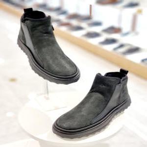 [미셸by탠디] 미셸 by 탠디 수입화 남성신발 경량 컴포트 4cm 스웨이드 퍼부츠 Y23504