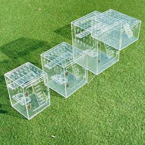 필아크릴 파충류  테이지 사육장 투명 도마뱀 상자 박스 용품 먹이구 포함