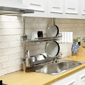 [아이넥스]원터치 기둥형 2단 식기건조대 600A