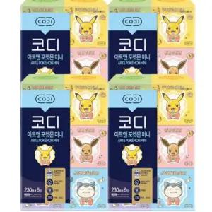 [코디] 코디 아트앤 포켓몬 미니 각티슈 2겹 230매 6입 x 4팩
