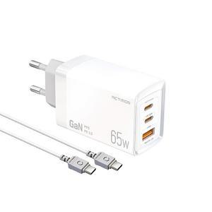 엑티몬 PD PPS 65W 3포트 GaN 충전기 MON-PD65W-HC7 (C to C 케이블) (밀알)
