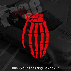 0894 Grenade cutting, 스노우보드 ,데크 그레네이드,폭탄,수류탄 스티커,카스티커,헬멧,튜닝