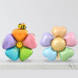 데이지꽃 마카롱 곤충 호일풍선  파스텔