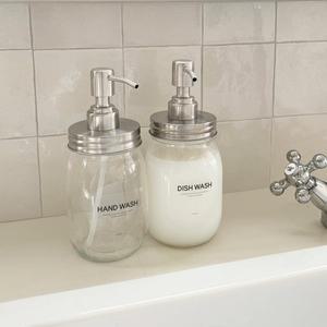 [기타]욕실 유리 디스펜서 / 주방세제통 넓은입구 유리병 500ml