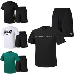 [에버라스트] 쿨링 신축성 반팔티셔츠+우븐 5부 반바지 상하세트  남성용 여성용 운동복14종 택1