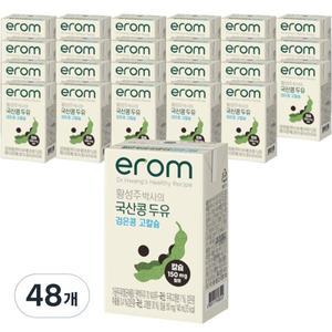 이롬 황성주 두유팩 실속팩 국산콩 검은콩 고칼슘 두유 140ML 48개