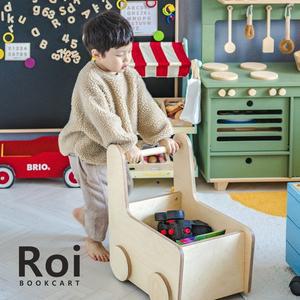[꼬메모이] 로이북카트 이동식 정리함 /자작나무  유아 아기 장난감 북트레이 북트롤리 토이박스