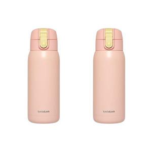 락앤락 스쿨핏 코튼캔디 원터치텀블러 370ml, 핑크, 2개