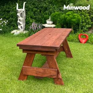 미엔우드 다용도 야외 원목 테이블 4인 무도색 단품 야외용 벤치 의자 탁자 공원 조경