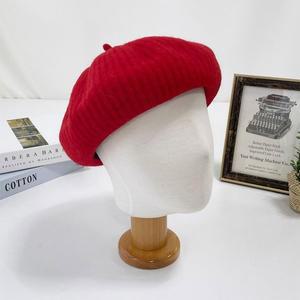 [기타]더자우 울스웨터 빨간 스냅촬영 베레모 여성 여행 모자