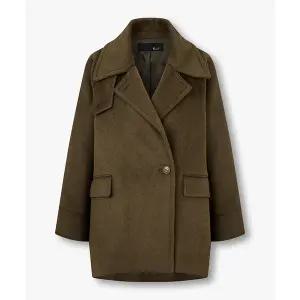 [롯데백화점]지컷 와이드 카라 싱글 하프 코트gr[7254410105]_ELGR