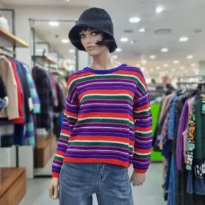 베네통/애플아울렛/스트라이프 조직 니트/BAKP57361