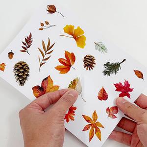 [문구티쳐] 토단(TD) 다용도 투명 스티커 4종 (가을) 1인세트 DIY 가을환경 다이어리꾸미기