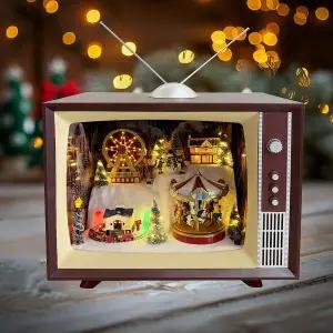 코스트코 크리스마스 풍경 멜로디 티비 오르골 45cm