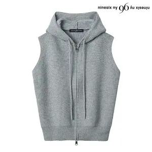 [롯데백화점]나인식스뉴욕 후드 끈 하찌 투웨이 집업 니트 베스트 (NO4VW003L0)