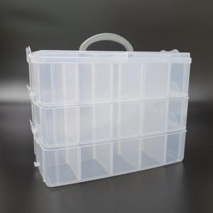 블루/반투명 실용적인 칸분리 3단적층형 소품정리함 장난감레고 태클박스 악세사리보관함