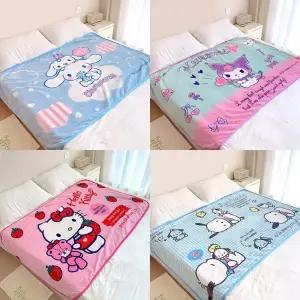 산리오 플러시 담요 헬로키티 시나모롤 쿠로미 마이멜로디 무릎 대형 담요