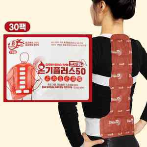 온기플러스50 30팩 조끼형 등 허리 핫팩 대용량 야외활동 군용