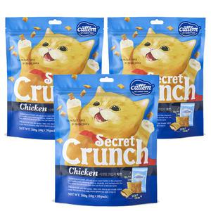 캣템 시크릿크런치 고양이 이빨간식/치킨 200g x 3개