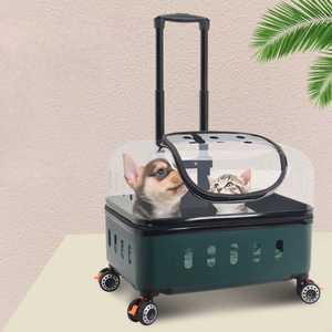 강아지 고양이 캐리어 투명 이동장 대형 케이지 외출
