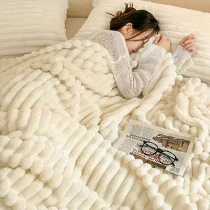 [1+1] 코지벨루어 웜극세사 양면 토끼담요 대형(100*150) 컬러3종