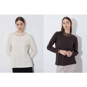 [갤러리아] 올리비아로렌 넥 오간자 티셔츠 VOBAL4S1111