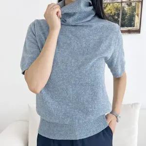 [하프클럽/]여성 반팔 목폴라티 폴라 니트 겨울 데일리룩 코디