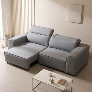 [아로미가구]로이 모션 전동 슬라이드 무빙 리클라이너 이지클린 천연가죽 3인용소파