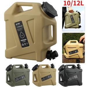 캠핑 물 컨테이너 휴대용 야외 양동이, 자동차 운전 탱크, 수도꼭지 포함, 하이킹 요리 용품, 12L