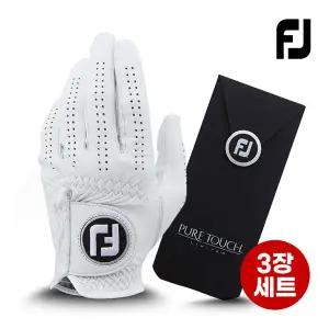 [풋조이] 퓨어터치 남성 양피 골프장갑 3장 세트
