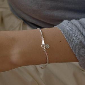 925실버 스마일 팬던트 박스체인팔찌 미니 코인팔찌