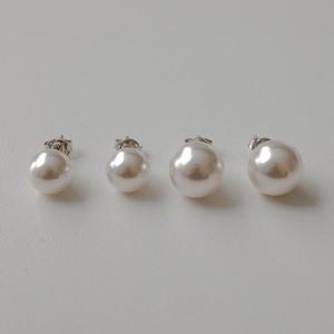 8mm 10mm 스왈진주 귀걸이 베이직 그레이진주이어링 웨딩 혼주