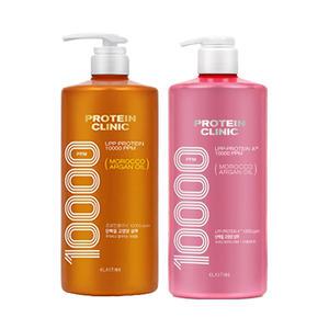 엘라스틴 프로틴클리닉 고영양 단백질 샴푸, 1000ml, 1개 +  샴푸, 피치블로썸향, 1000ml, 1개